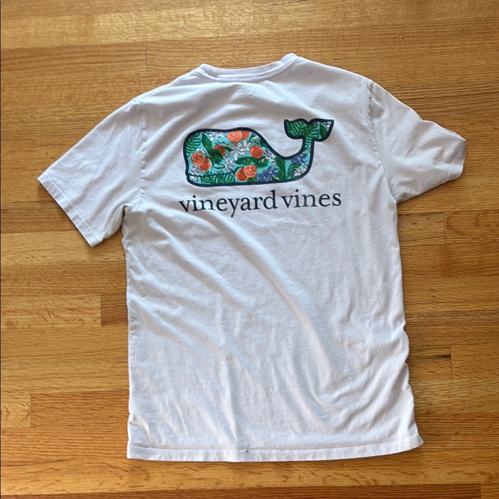 Vineyard Vines Violet Tee with Floral Whale Design